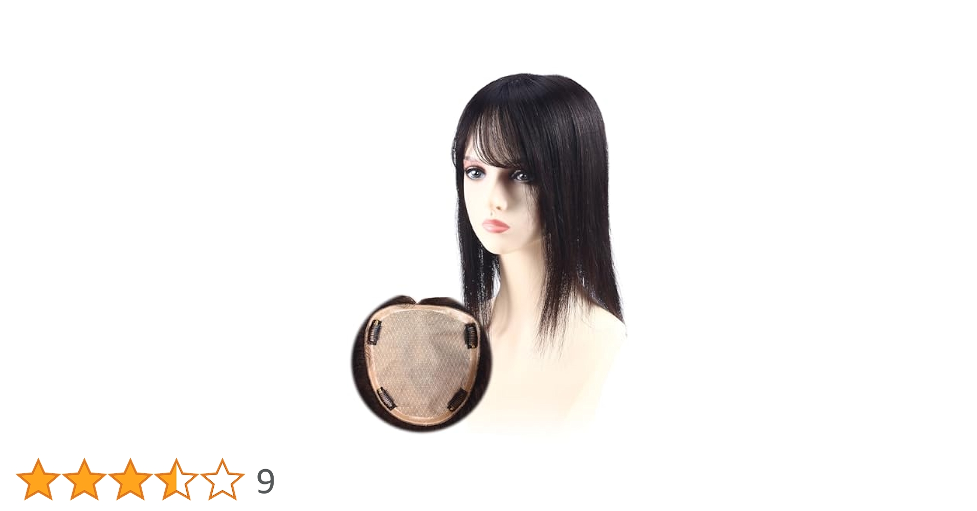 人毛100％前髪付き部分ウィッグ瞬間カバーＩ型つむじ地肌総手植えヘアピース20㎝ 人毛100％前髪付き部分ウィッグ瞬間カバーI型つむじ地肌総手植え