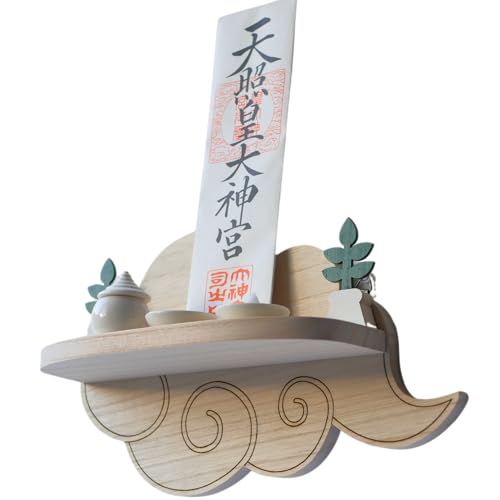 モダン神棚 雲形の神棚 壁掛け神棚 はじめての神棚セットNegai(ねがい) 賃貸 石膏ボード壁に配慮した おしゃれ 神棚 KUMO-SN アムティー