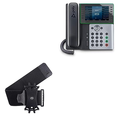 BoxWave Holster Compatible with Poly Edge E500 - ActiveStretch Sport Armband, Adjustable Armband for Workout and Running - Jet Black