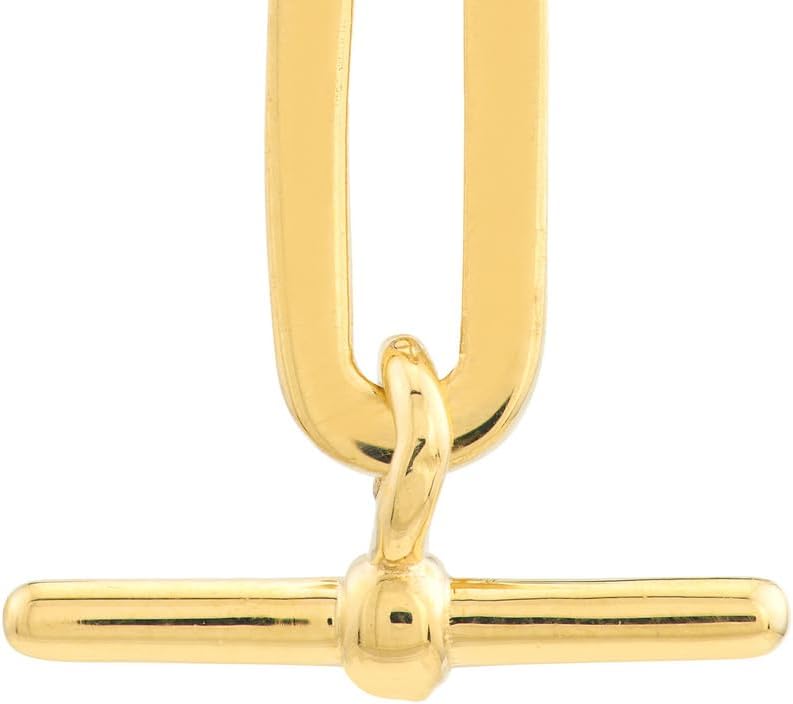 14k Yellow Gold Paper Clip and Bar Fashion Earrings Clip on Earring for Women
