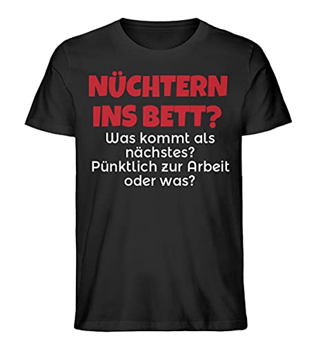T-Shirt pour Homme Amusants dans Le lit Noir Large en coton confortable