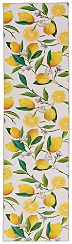 Linon The Anywhere Washable Rug Wesley Ivory/Yellow 2' X 8' Runner Rug