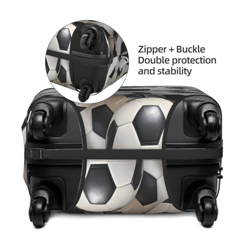 Soccer Balls White Luggage Covers For Suitcase Travel Suitcase Cover Scratch-Resistant Covers For 25-28 Inch Luggages L4