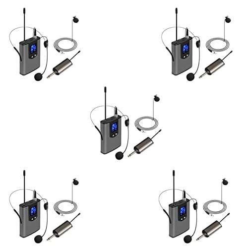 Casque sans fil UHF pour performance en direct avec micro cravate et émetteur de poche