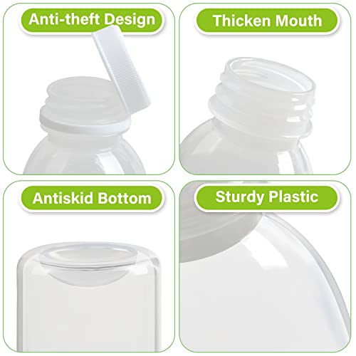 Eonjoe 12Pack 16Oz Heat-Resistant Pp5 Plastic Bottles Containers With Caps Lids For Juice Milk Water Drinks Smoothie Juicing Mini Fridge Clear -Empty -Refillable-Reusable-Disposable-Dishwasher Safe #TOP3