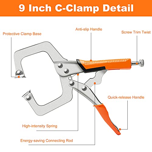 image for TBVHOMM Pocket Hole Jig System Kit, Pocket Screw Jig with 11 Inch Clam