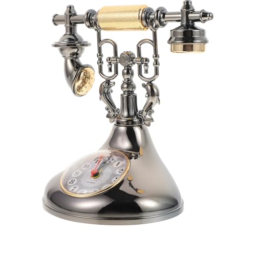 Reloj de mesa retro decorativo estilo teléfono antiguo para sala 2