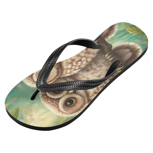 Burbuja Owls Flip Flops for Women Men, Soft Thong Sandals Rubber Slippers for Pool Beach Essentials2