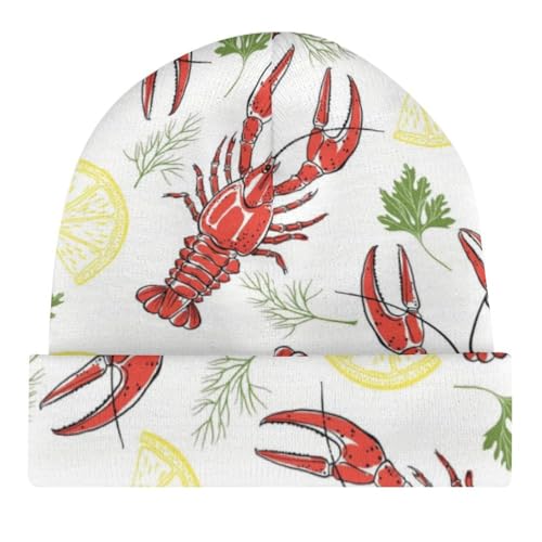 Animal of Crayfish Pattern Kids Beanie Hat for for Girls Boys Children Cap Winter Knitted Chemo Cancer Headwear Accessories Gifts Decoration Black4
