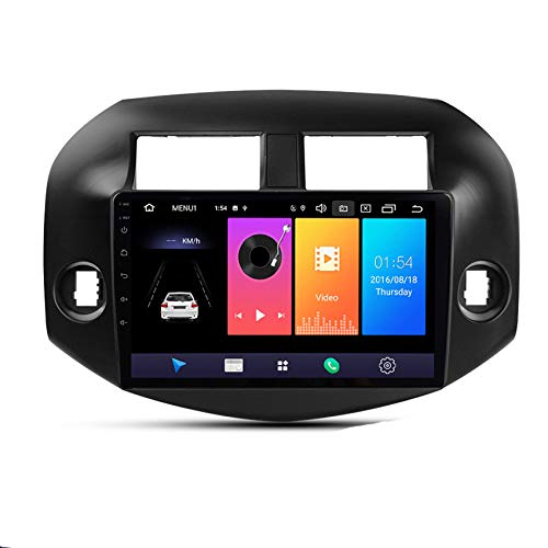 10,1 Zoll Android 9,1 Autoradio mit Navi GPS 2 Din Car Stero Mirrorlink Bluetooth WiFi Lenkradsteuerung Tuning für Toyota RAV4 2007-2012,8 cores