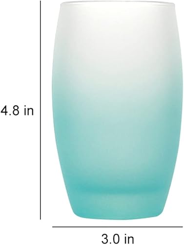 Miniatura 7 de Renococo Juego de vasos de vidrio coloridos de 2 vasos de 12 onzas, vasos altos de color degradado para agua, jugo y cócteles, cristalería de bar,