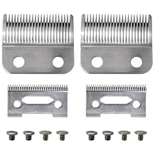 Updated Steel Hair Clipper Blade Fit for Wahl Precision MC3 Blades, Pack of 2 Steel Blades Replacement for 2-Hole Standard Wedge 5 Star Legend Clippers
