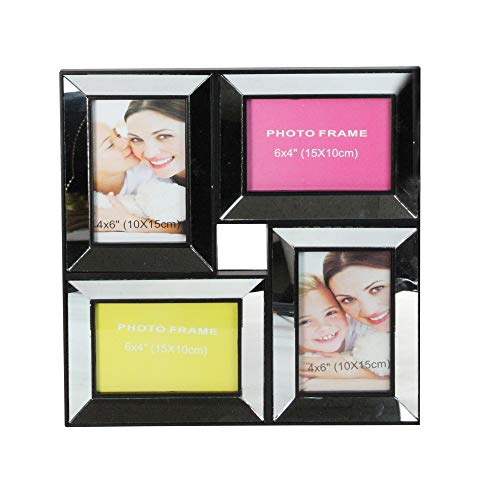 Northlight 14.5" Black Mirrored Collage Picture Frame For Dual-Size Photos #TOP4