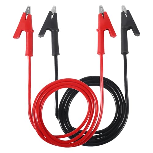 Image of 4pcs Alligator Clips Electrical Test Leads Dual Ended Crocodile Wire Cable Double-Ended Alligator Clip Test Leads Jumper Wire for Electrical Test (2 Red+2 Black)