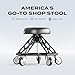 Vyper Robust Steel Pro Shop Chair for Mechanics, Automotive, DIY - 400 lb Capacity Garage Stool, Large Wheels (Black Seat, Blue Frame)