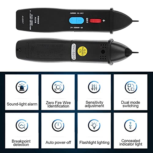 Image of Voltage Tester Pen Intelligent Mode Test Pen Non Voltage Tester with LED Flashlight Buzzer Alarm