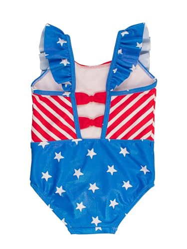 Image of RuffleButts Girls UPF50+ Sun Protection Sleeveless Pinafore One Piece Swimsuit