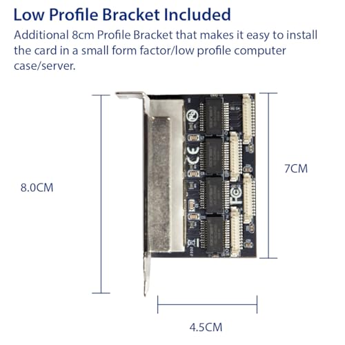 Image of IO CREST 4 Ports Gigabit M.2 M+B Key Ethernet Card SI-PEX24092