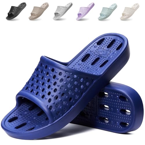 Image of Xomiboe Shower Shoes Men Quick Drying Women Shower Sandals Non-Slip Comfortable House Slippers Bathroom Hotel Flip Flops Slides With Students Gym