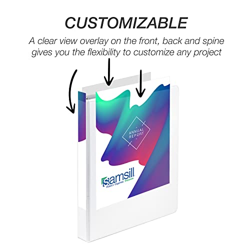 Image of Samsill Durable 1 inch 3 Ring Binder, D Ring Binder, 100% Recycled Chipboard, White, 24 Pack, Bulk