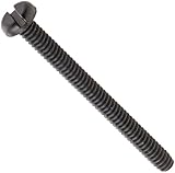 Nylon 6/6 Pan Head Machine Screw, Black, Slotted Drive, #4-40 Thread Size, 1-3/4