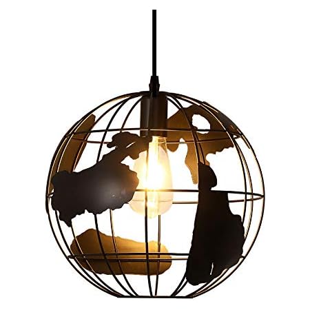 Esoes Retro Pendelleuchte - Runde Form Design Vintage Pendelleuchte