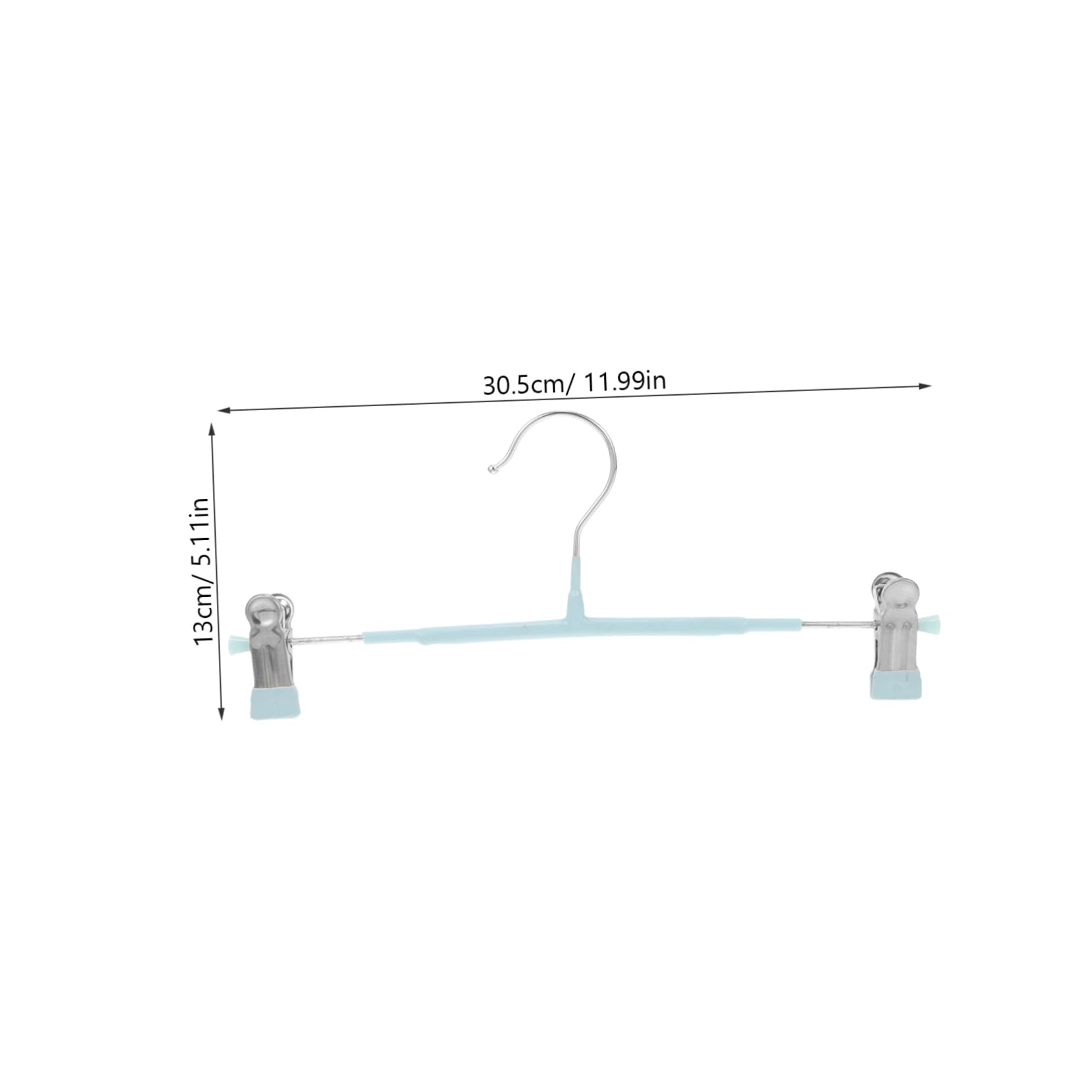 Happyyami Adjustable Clothes Hanger Set 5pcs Thick Stainless Steel Pants Hanger Non-Skid Skirt Modern Chrome Double Clamp