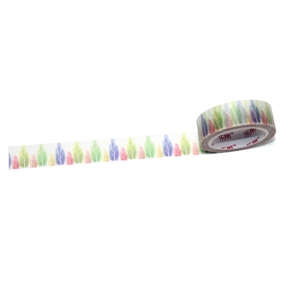 1 Roll Washi Tape Set - 1.5Cm Wide, Flower Plant, Decorative Masking Tape for DIY Craft Scrapbooking Gift Wrapping Poplar