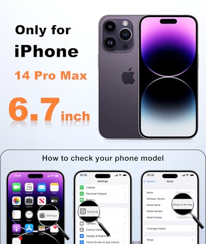 Image of FNTCASE for iPhone 14 Pro-Max Case: Translucent Purple Slim Cases Compatible with MagSafe, Full Camera Protection & Tempered Glass Protector, 14FT Military Grade Drop Tested, Matte Skin-Friendly Cover