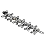 Movoja AQ-Luft Aquarium Luftverteiler | 6 Fach | Stufenlos Regulierbar | Varianten: 2-10fach | Edelstahl | Verteiler Luftstromregler Aquarien