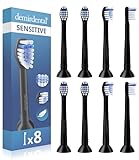 demirdental Toothbrush Heads mini Sensitive Compatible with Philips Sonicare Toothbrush Heads - Soft & Small Replacement Heads for Sensitive Teeth - Black - Replaces HX6088b - 8 Pack