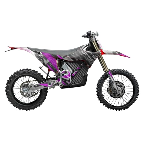 Image of Carbon Fiber Stark Varg MX 2023-2025 Graphics Kit Wrap - Grunge Star Magenta - Varg MX Skin - Premium 3M Vinyl Protective Wrap Decal Cover - Easy to Apply | Crafted in The USA by MightySkins