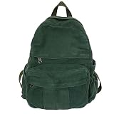 Juoxeepy Mochila de lona grunge estética para mujer, mochila de color sólido, mochila ligera clásica, A05-retro Verde