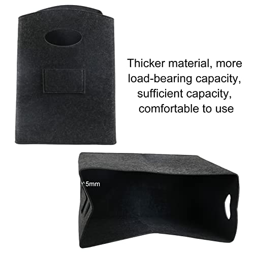 SLFYEE Filztasche Kaminholz Korb Holzkorb für Kaminholz Groß Kaminholztasche Filz Faltbar Holzkorb Einkaufstasche Groß für Kaminholz Brennholz Aufbewahrung Grau-4