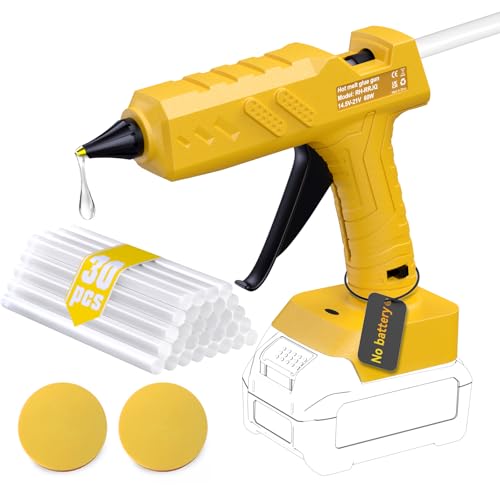 100W Cordless Hot Glue Gun for DeWalt 20V MAX Battery,High Temp Electric Power Glue Gun with 30PCS...
