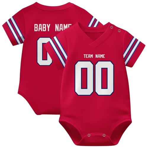 Image of KREDE Baby Clothes Unisex Bodysuit Jersey Style Custom Name Number for Baby Boys