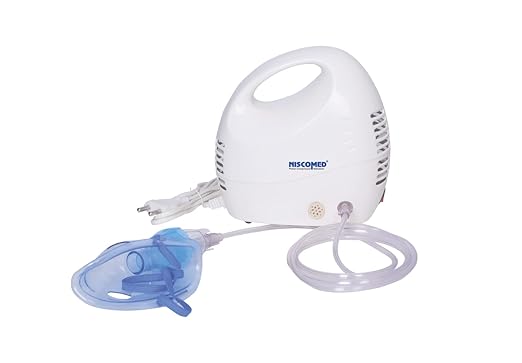 Niscomed Nebulizer Machine With Complete Kit with Child and Adult Mask (White)(NB-119)