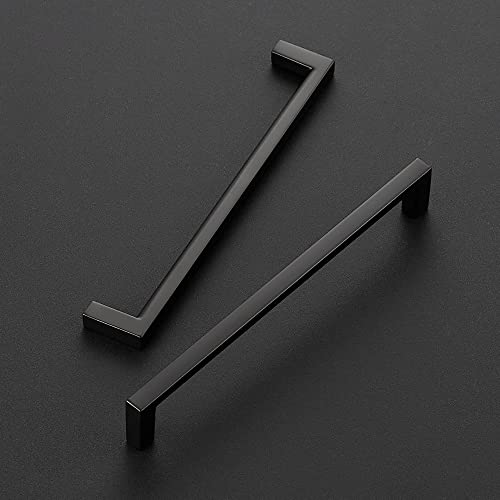Image of Ravinte 10 Pack Matte Black Cabinet Pulls, 6-1 /4 Inch (160mm) Hole Center Slim Kitchen Handles, Square Drawer Pulls for Cabinets & Cupboards, Hardware
