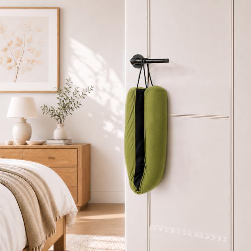 Image of Sunolga Door Draft Stopper, Removable Washable Cover, 38 inch, Olive Green | Weighted Gap Filler, Blocks Hot and Cold Air, All-Season Seal, Easy Install, Noise & Wind Blocker, Home Essentials