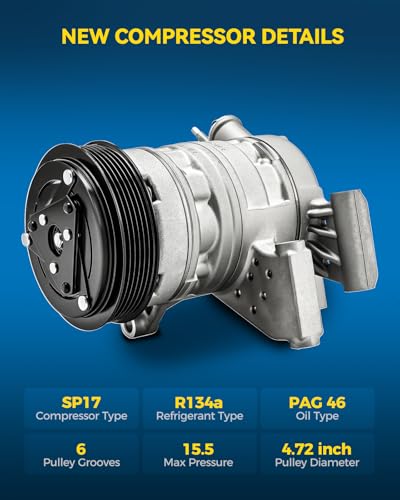 Image of PHILTOP 68676 NEW Air Conditioner AC Compressor with Clutch Replacement for Chevrolet Equinox 2010-2011 3.0L, GMC Terrain 2010-2011 3.0L