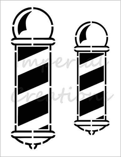 BARBER POLE Haircut Shop Place 8.5" x 11" Stencil 20 Mil Plastic Sheet