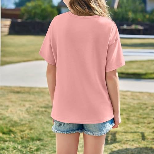 Girls Short Sleeve T Shirts Kids Dandelion Print Summer Oversized Tops Trendy Crewneck Basic Soft Tees Preppy Clothes3