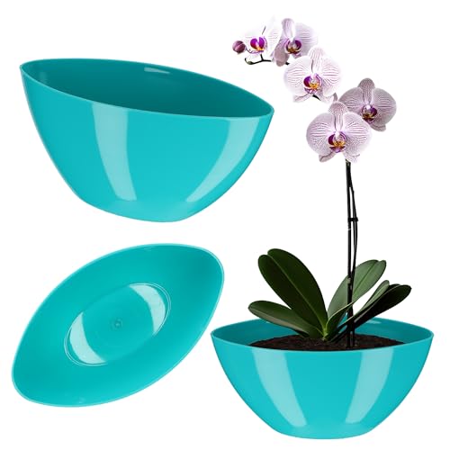 KADAX Blumentopf, ovaler Übertopf, Pflanztopf aus Kunststoff,...