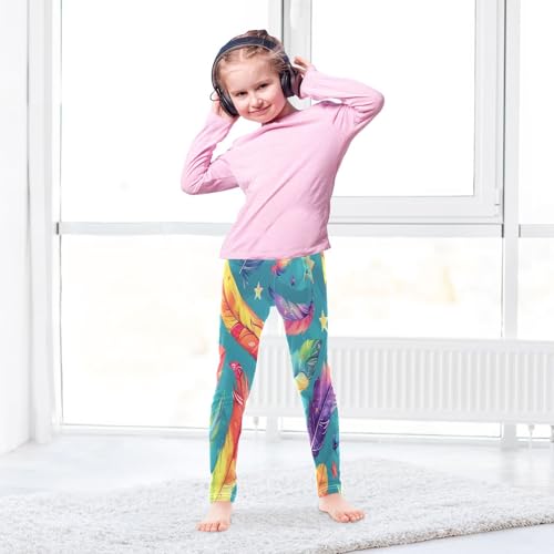 Toddler Girls Leggings Printed Yoga Pants Leggings Lovely Rainbow Stars Feathers for Kids4