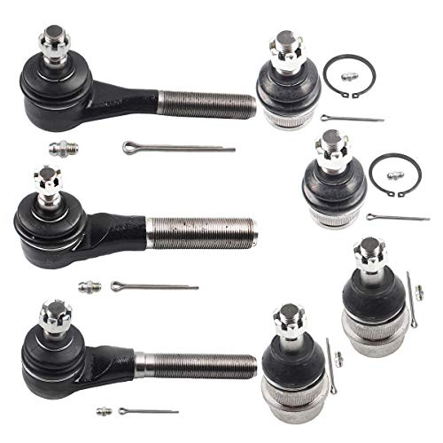 DLZ 7 Pcs Front Suspension Kit-Lower Upper Ball Joint Tie Rod End Compatible with Wrangler 1991-1995, Wrangler 1997-2006, Cherokee 1991-2001, Comanche 1991-1992