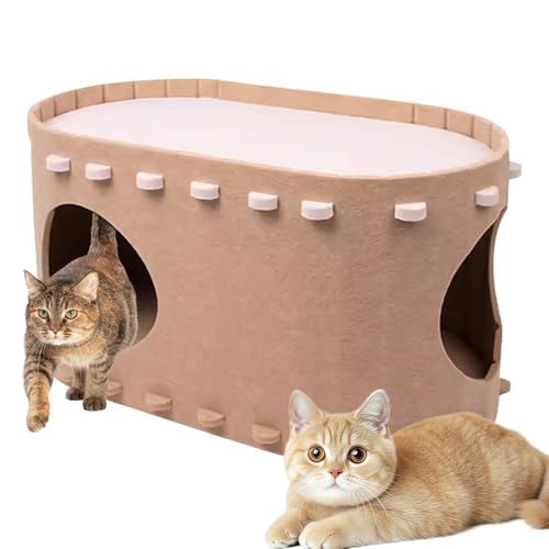 キャットハウス | フェルト 製 快適 スクラッチ 耐性 ネスト - 子猫用ベッド ケーブ 室内 ペットハウス,小型 中型 大型 子猫 用 屋外 用 冬 用 家庭 用 睡眠 用 休息 用 爪とぎ 用