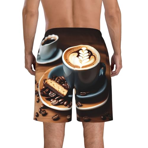 Delicious Coffee Print Stylish Beach Shorts Swim Trunks Lightweight Breathable Summer Outdoor Activities3
