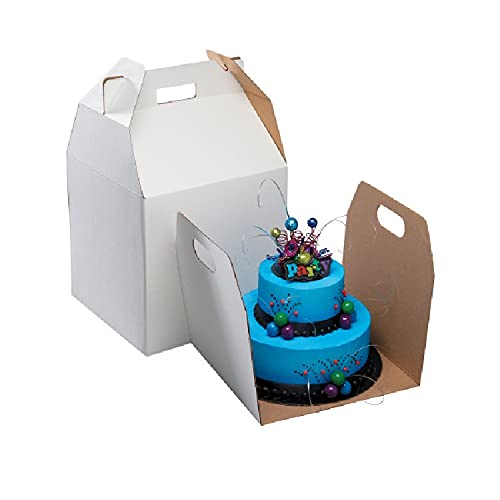 Oasis Supply, Reusable Party Cake Box || White Bakery Transportation Box || Cake Carrier - Holds 10