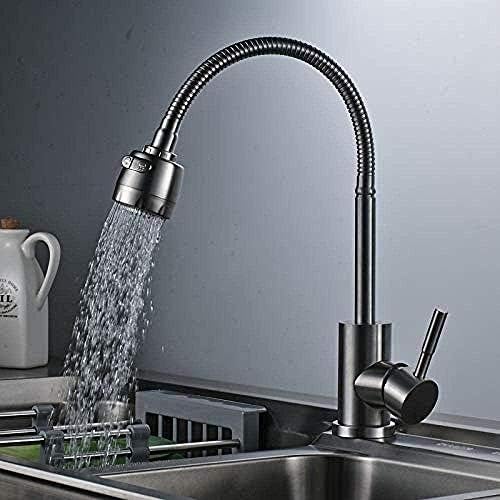 Kitchen Taps Kitchen Faucet Faucet Stainless Steel Kitchen Sink Faucet Single Lever 2-Way Mixing Faucet 360 Degree Rotating Spout