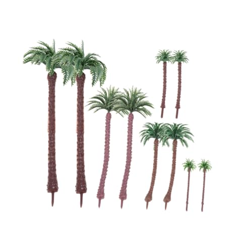 EXCEART 10 Piezas De Modelo De Palmera Miniatura para Maquetas De Paisaje Accesorios De DiseñO DIY Modelos De ÁRbol De De PláStico con Varias Alturas